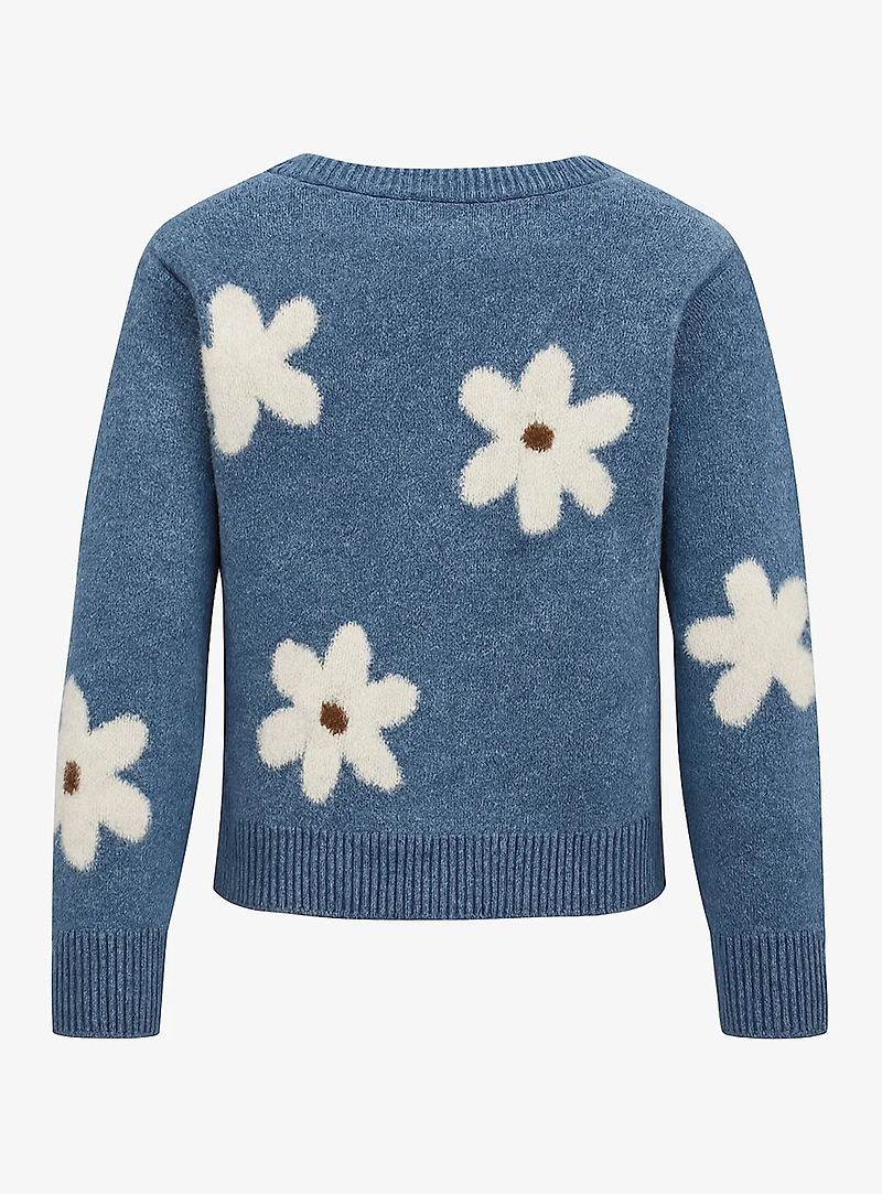 ALINE | Floral Knit Crewneck Sweater