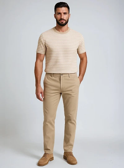 MICAL | Semi Fit Striped Crewneck T-Shirt