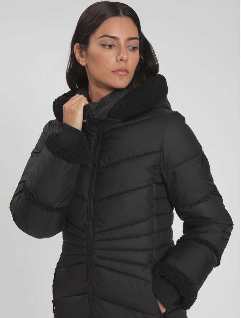 OKSANNA | Long parka with sherpa accents