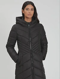 VALENTINA | Star-Stitch Chic Long Puffer Jacket