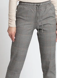 GINA | Drawstring waist ankle length check pant