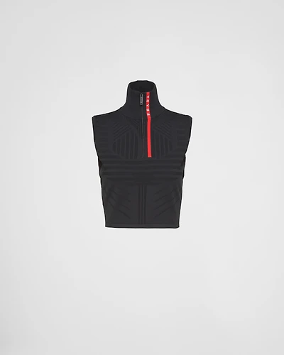 Tech Rec Re-Nylon piqué sleeveless top