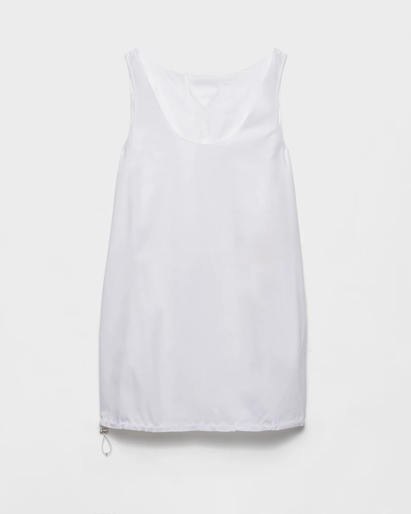 Reversible cotton jersey and Re-Nylon mini-dress
