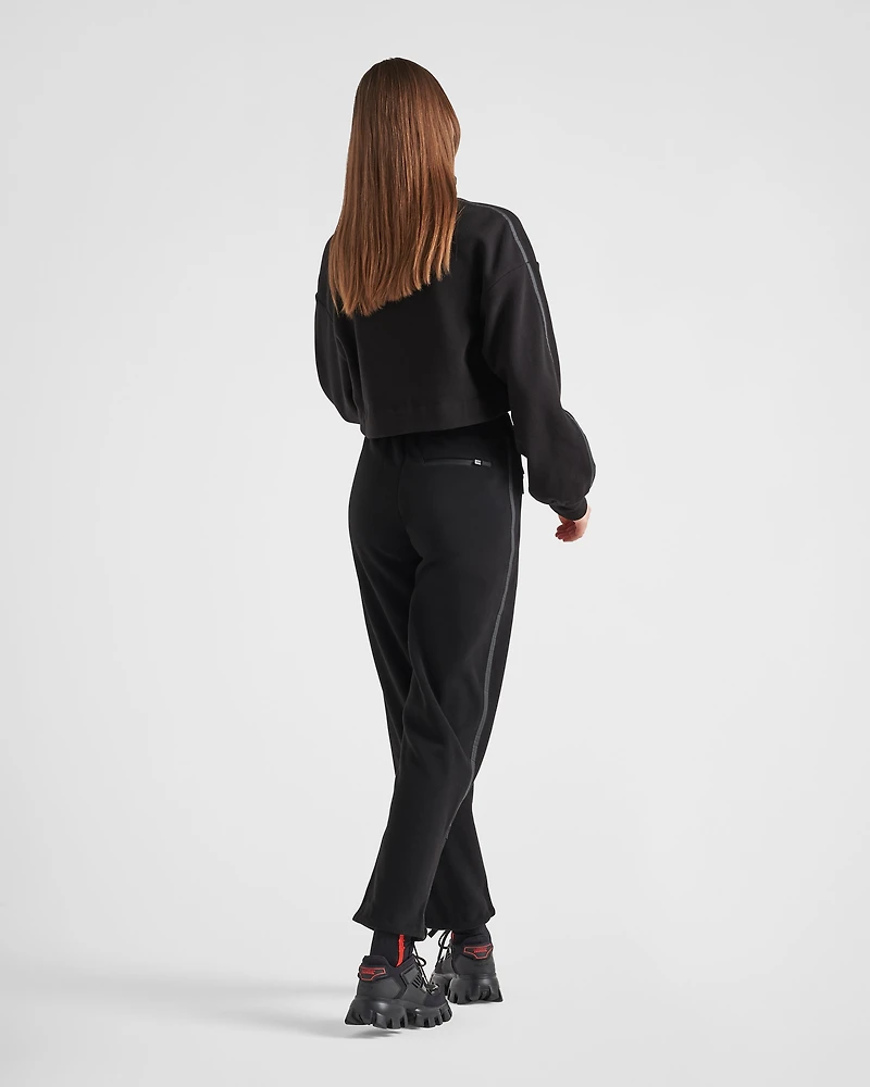 Cropped recycled technical fleece sweatshirt