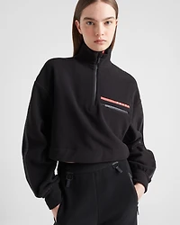 Cropped recycled technical fleece sweatshirt