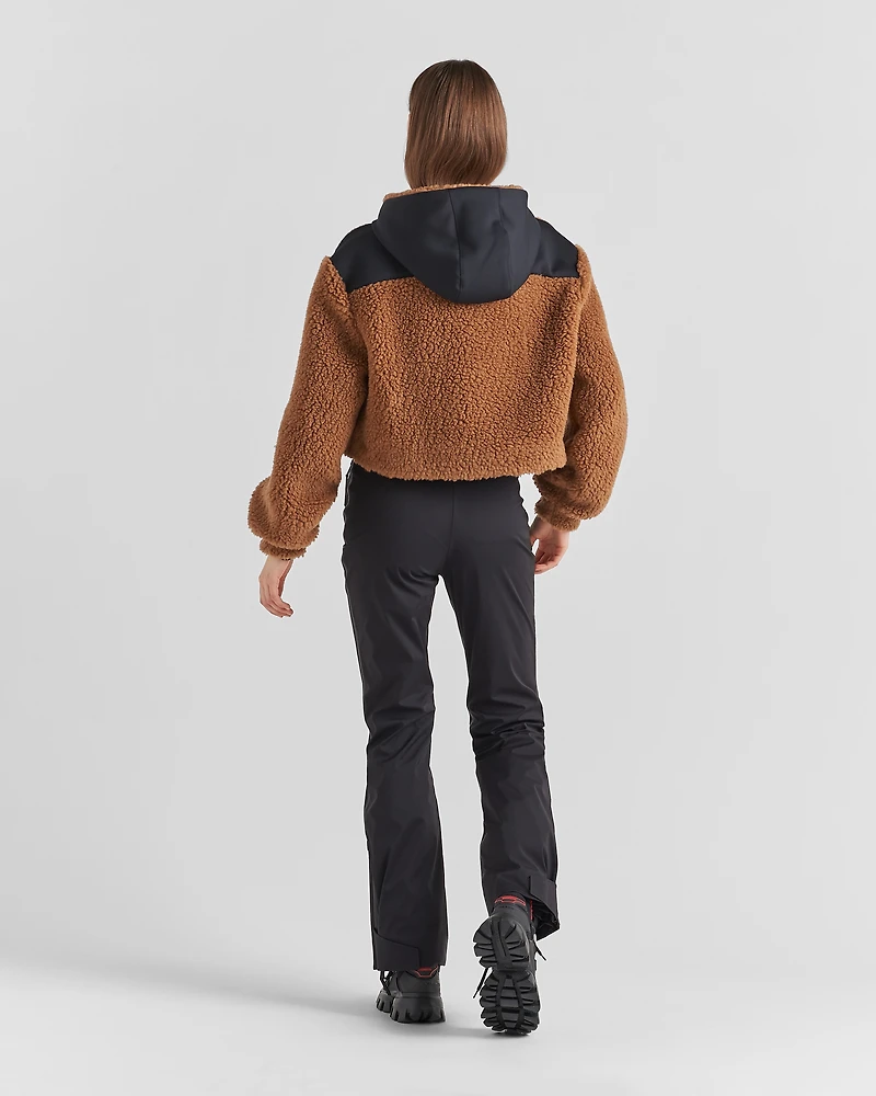 Cropped double fleece jacket