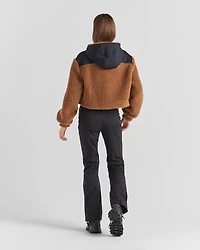 Cropped double fleece jacket