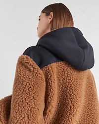 Cropped double fleece jacket