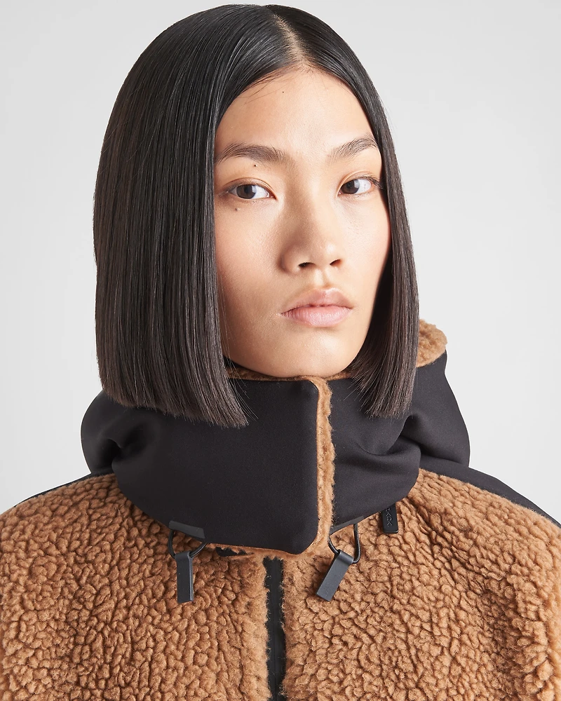 Double fleece and recycled technical fabric jacket