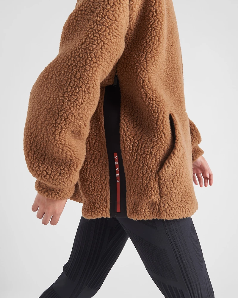Double fleece and recycled technical fabric jacket