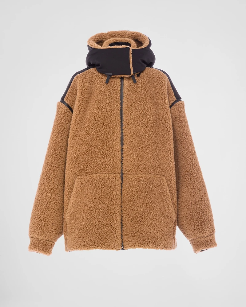 Double fleece and recycled technical fabric jacket