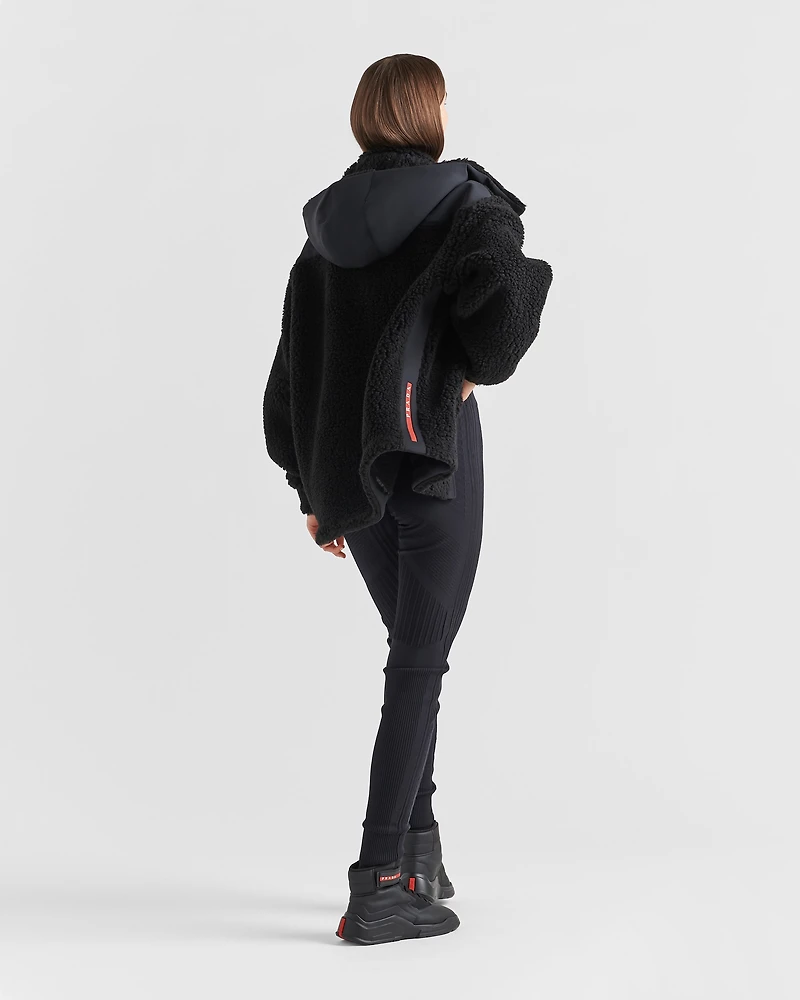 Double fleece and recycled technical fabric jacket