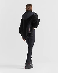 Double fleece and recycled technical fabric jacket