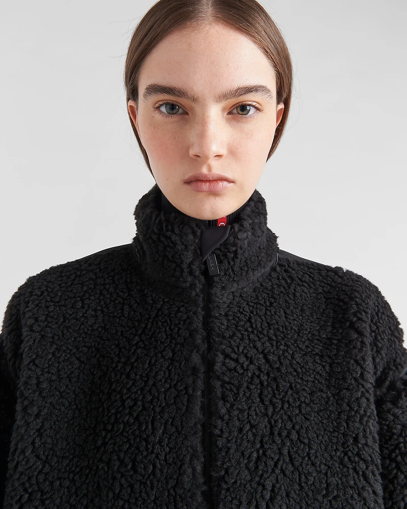 Double fleece and recycled technical fabric jacket