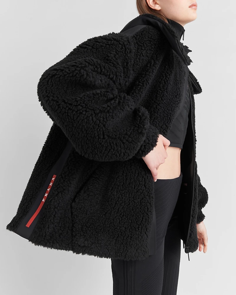 Double fleece and recycled technical fabric jacket
