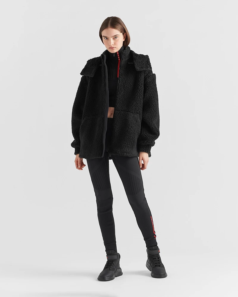Double fleece and recycled technical fabric jacket
