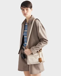 Prada Jardinière mini linen blend bag