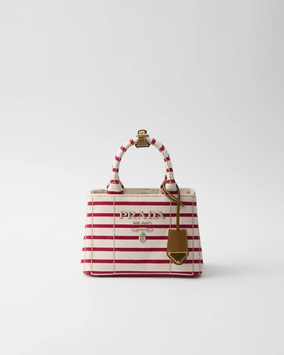 Prada Jardinière mini striped cotton canvas bag