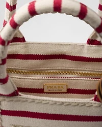 Prada Jardinière mini striped cotton canvas bag