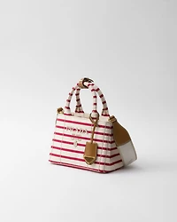 Prada Jardinière mini striped cotton canvas bag