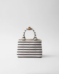 Prada Jardinière mini striped cotton canvas bag