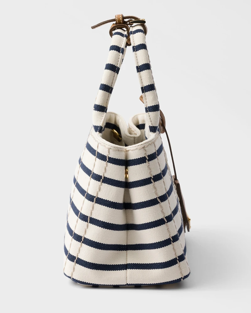 Prada Jardinière mini striped cotton canvas bag