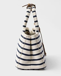 Prada Jardinière mini striped cotton canvas bag