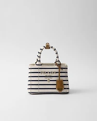 Prada Jardinière mini striped cotton canvas bag