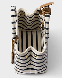 Prada Jardinière mini striped cotton canvas bag