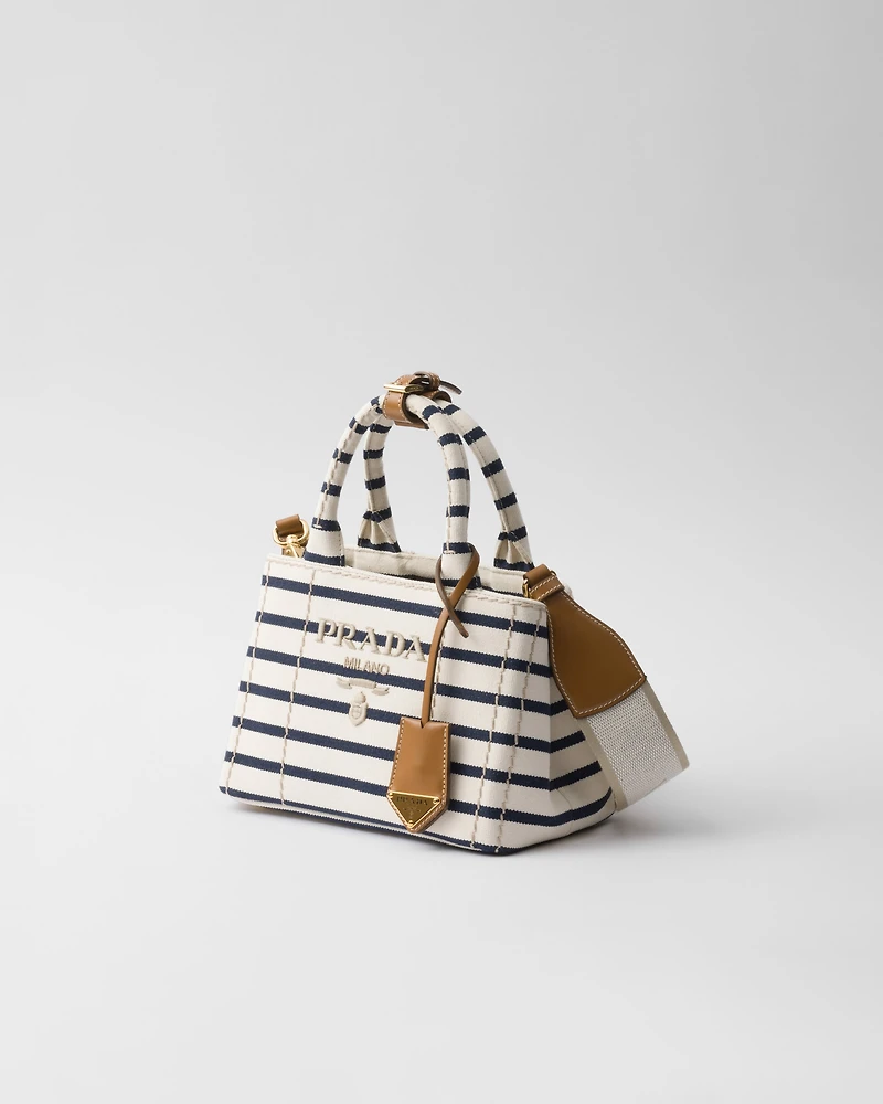 Prada Jardinière mini striped cotton canvas bag