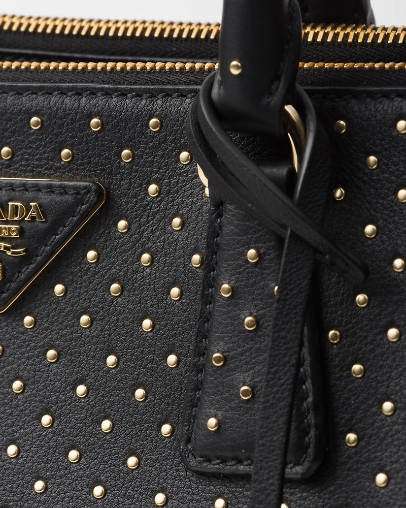 Prada Galleria large studded leather bag