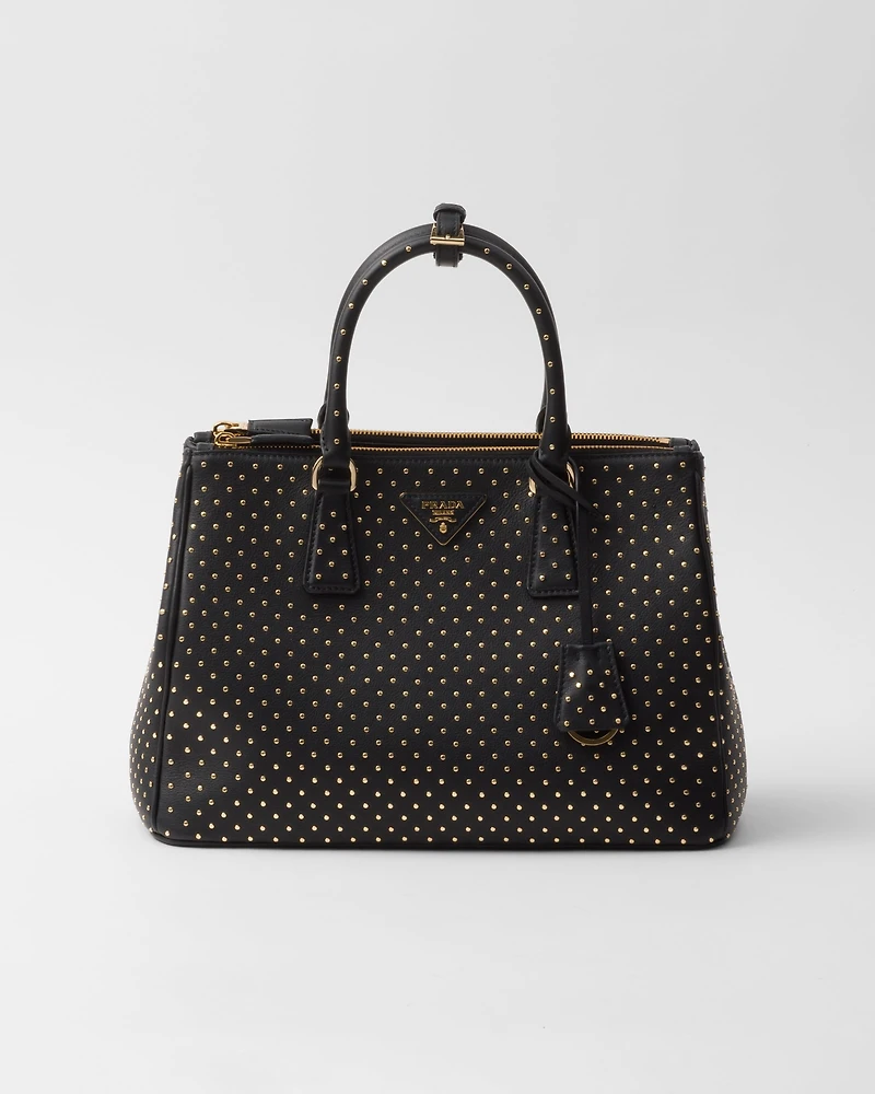 Prada Galleria large studded leather bag