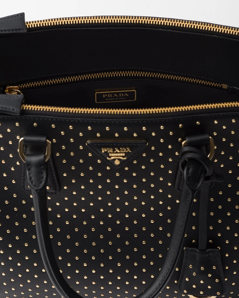 Prada Galleria large studded leather bag