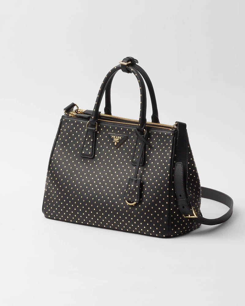 Prada Galleria large studded leather bag