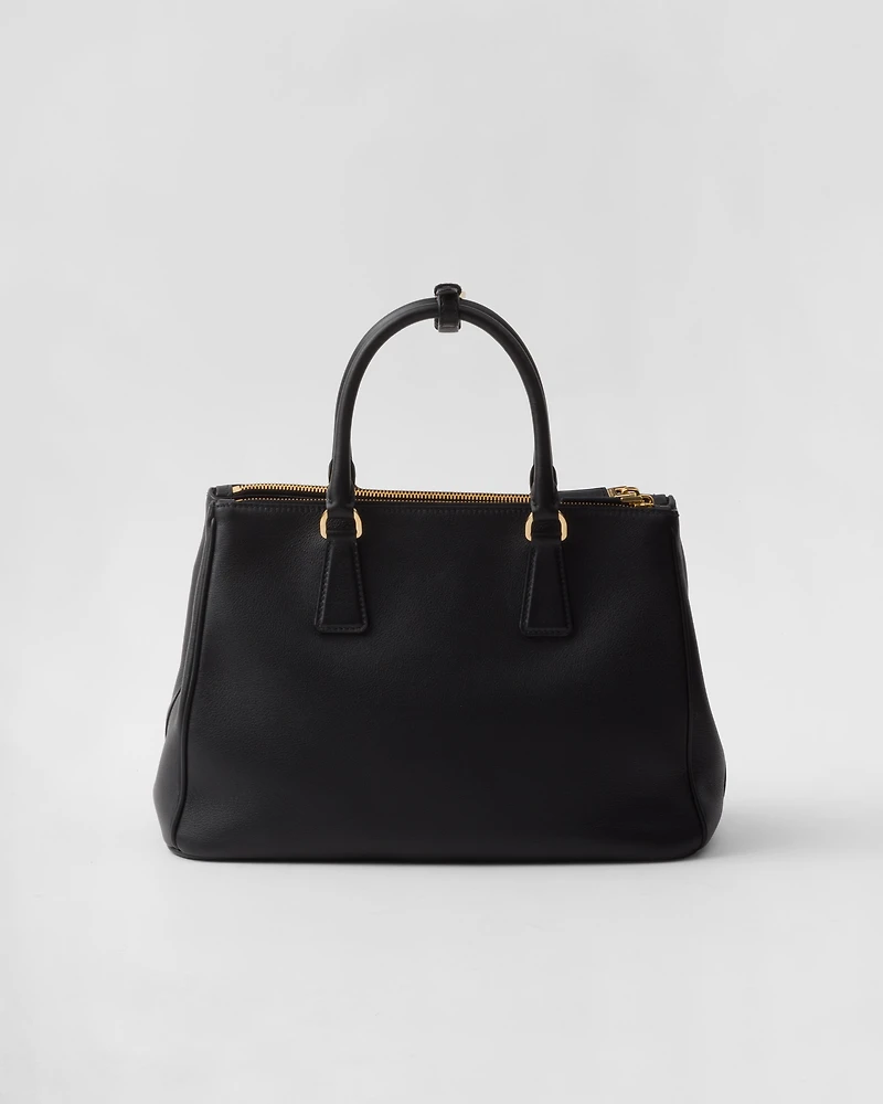 Prada Galleria large leather bag with floral appliqués