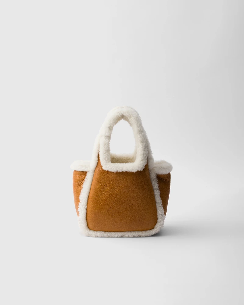 Mini shearling handbag
