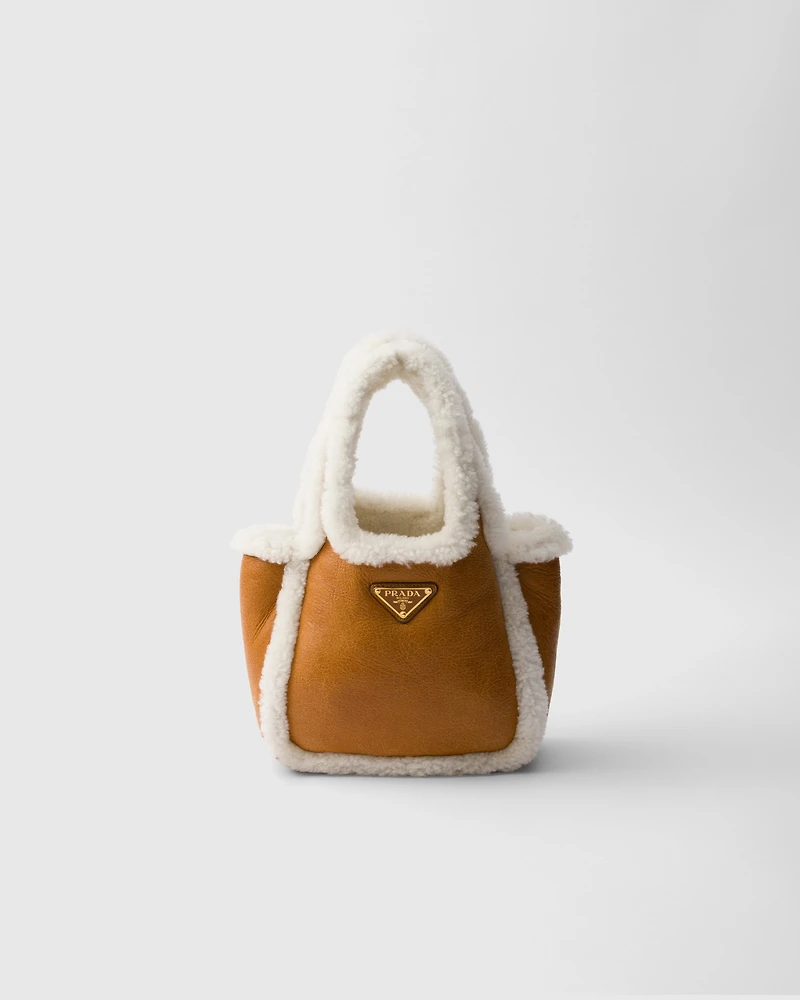 Mini shearling handbag