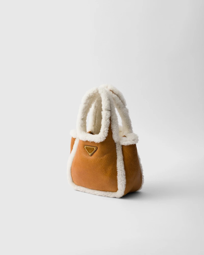 Mini shearling handbag