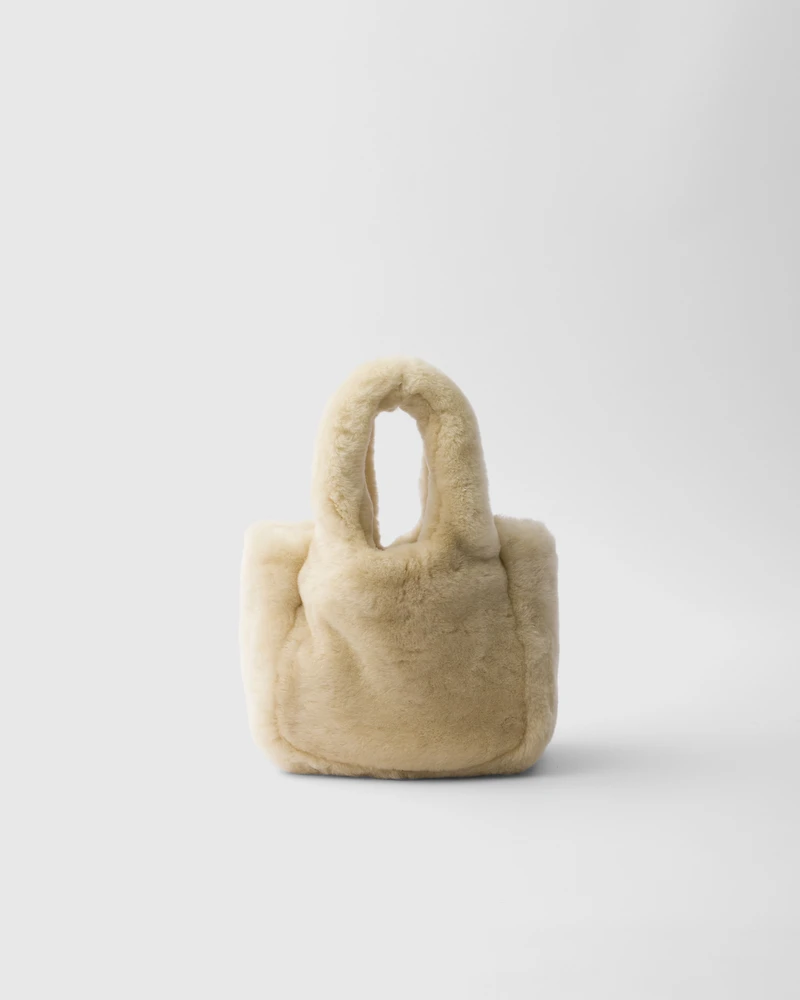 Mini shearling handbag