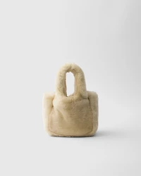 Mini shearling handbag