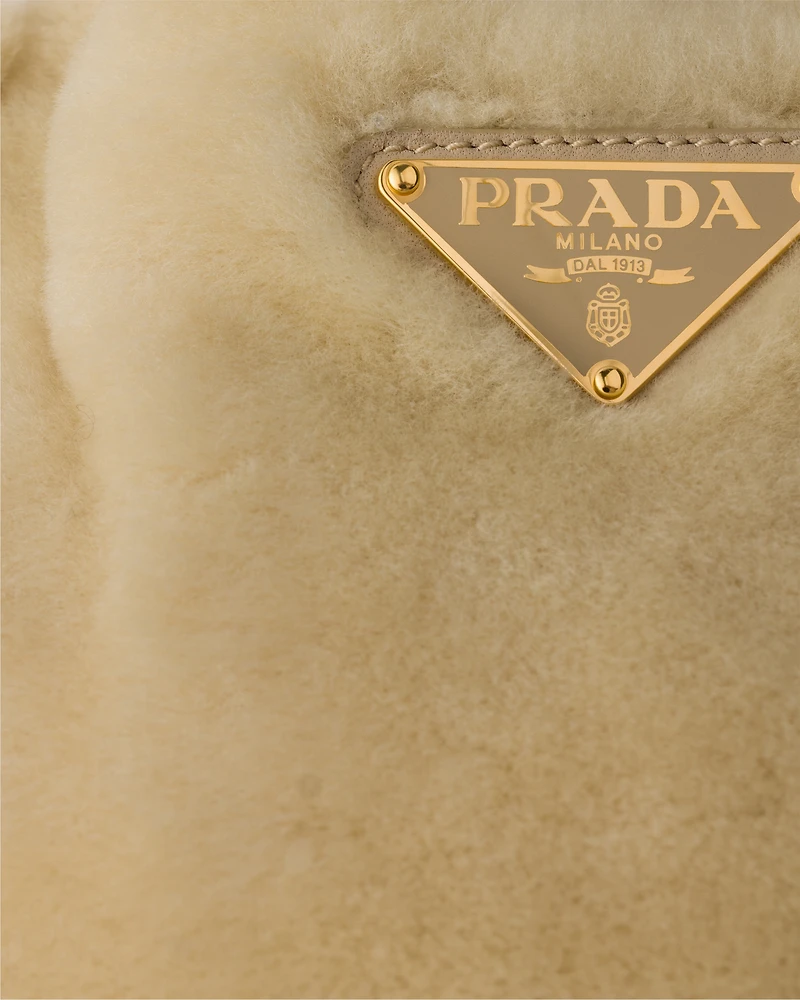 Mini shearling handbag