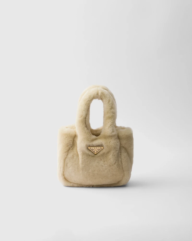 Mini shearling handbag