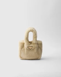 Mini shearling handbag