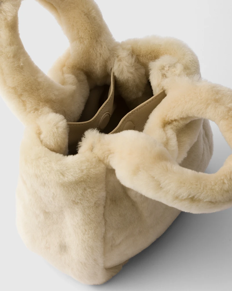 Mini shearling handbag