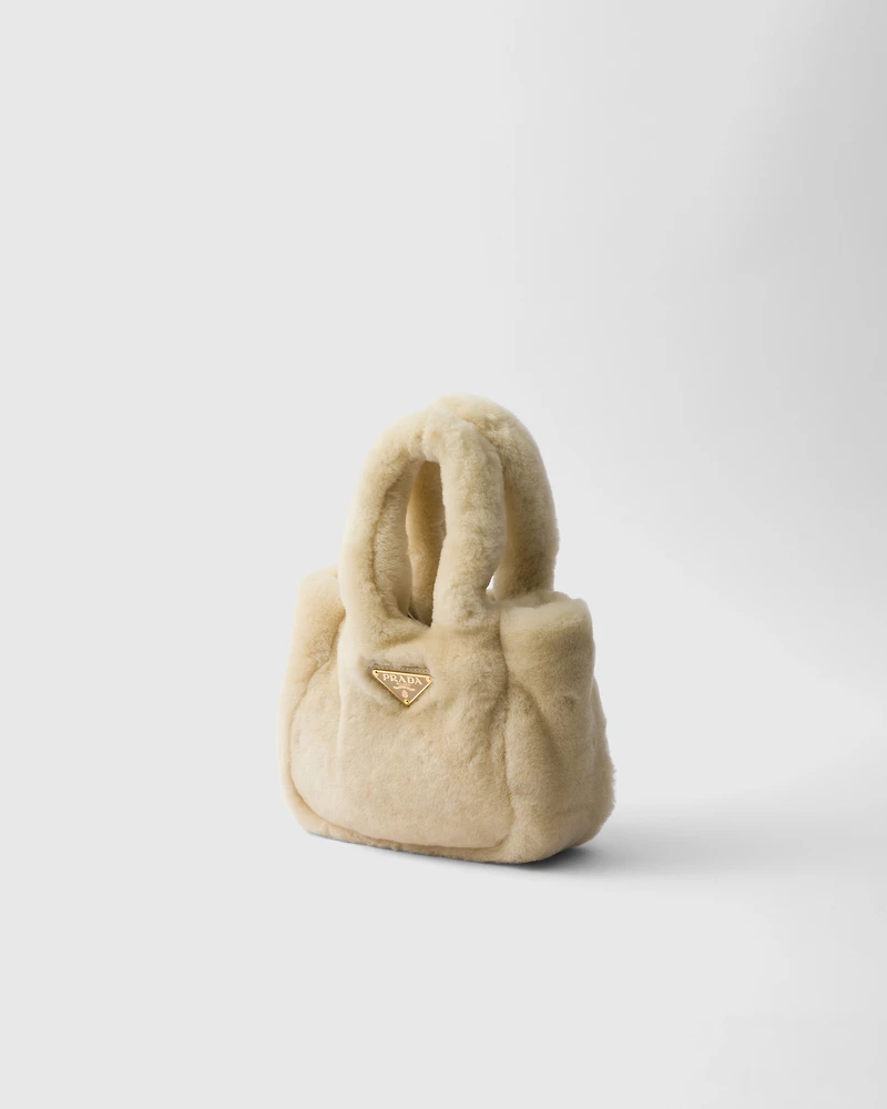 Mini shearling handbag