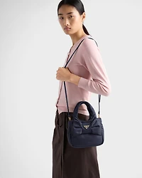 Mini padded Re-Nylon bag with bow