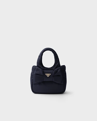 Mini padded Re-Nylon bag with bow