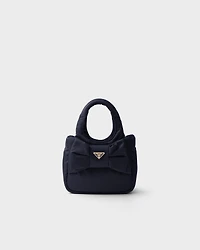 Mini padded Re-Nylon bag with bow
