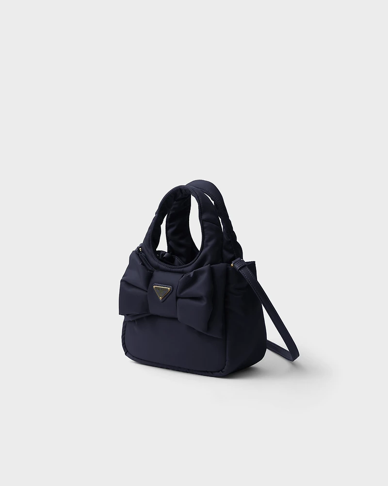 Mini padded Re-Nylon bag with bow