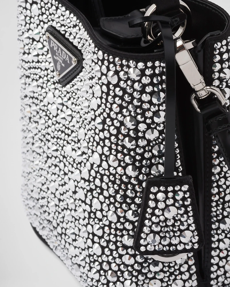 Prada Panier satin bag with crystals